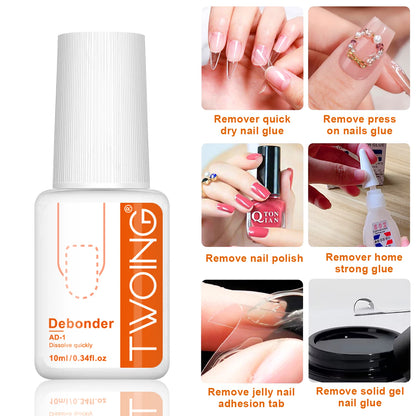 TwoIno debonder bottle with usage instructions on a white background