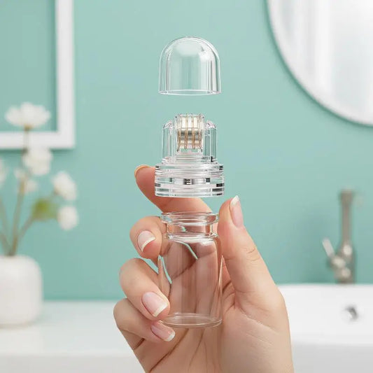 Sealed Derma Roller 128 Needles Serum Bottle