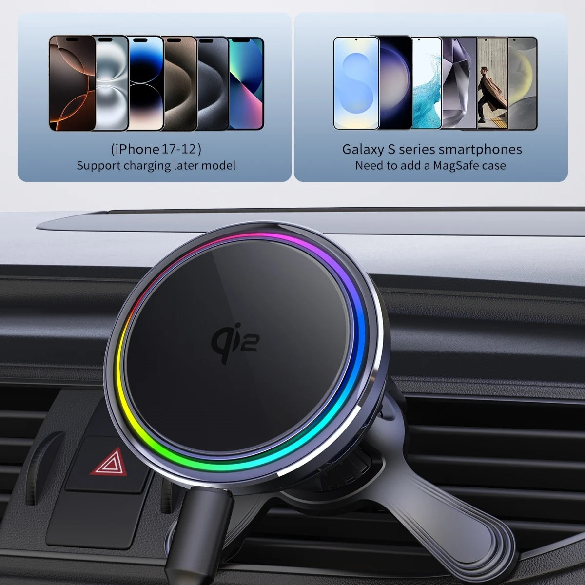 HaaYot Qi2 25W Ice-Cooling Wireless Car Charger