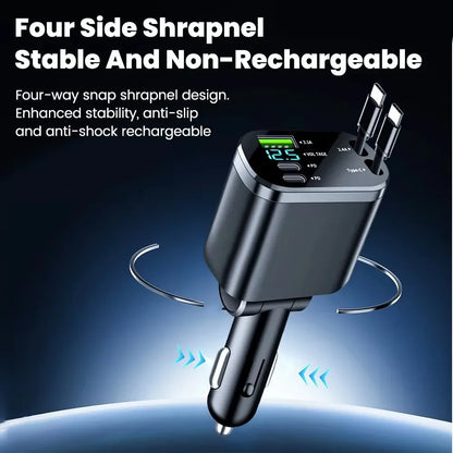 5-in-1 Car Charger Retractable Cables