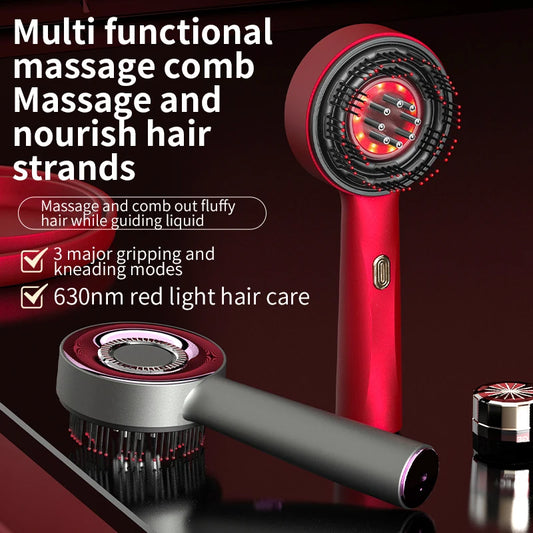 HairGlow™ Electric Scalp Massager Comb – Red Light & Anti-Hair Loss Therapy