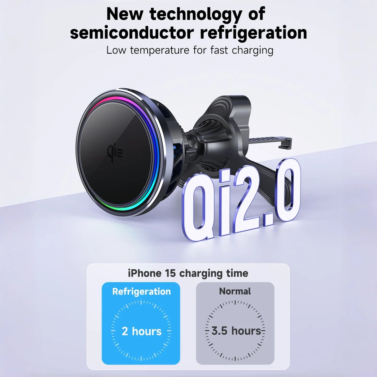 HaaYot Qi2 25W Ice-Cooling Wireless Car Charger