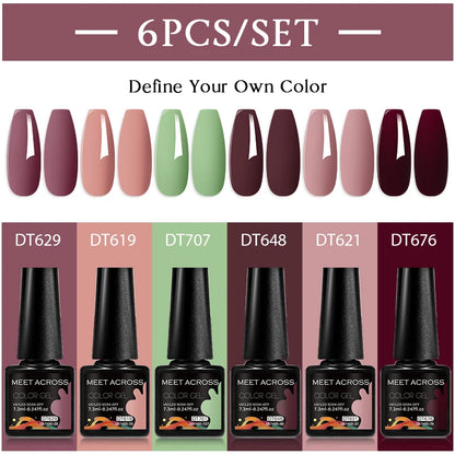 6pcs DIY Semi-Permanent Gel Polish Set