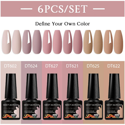 6pcs DIY Semi-Permanent Gel Polish Set