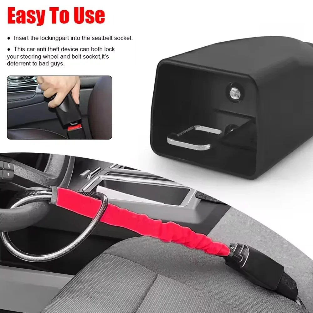 Steel Rope Steering Wheel Lock Anti-Theft