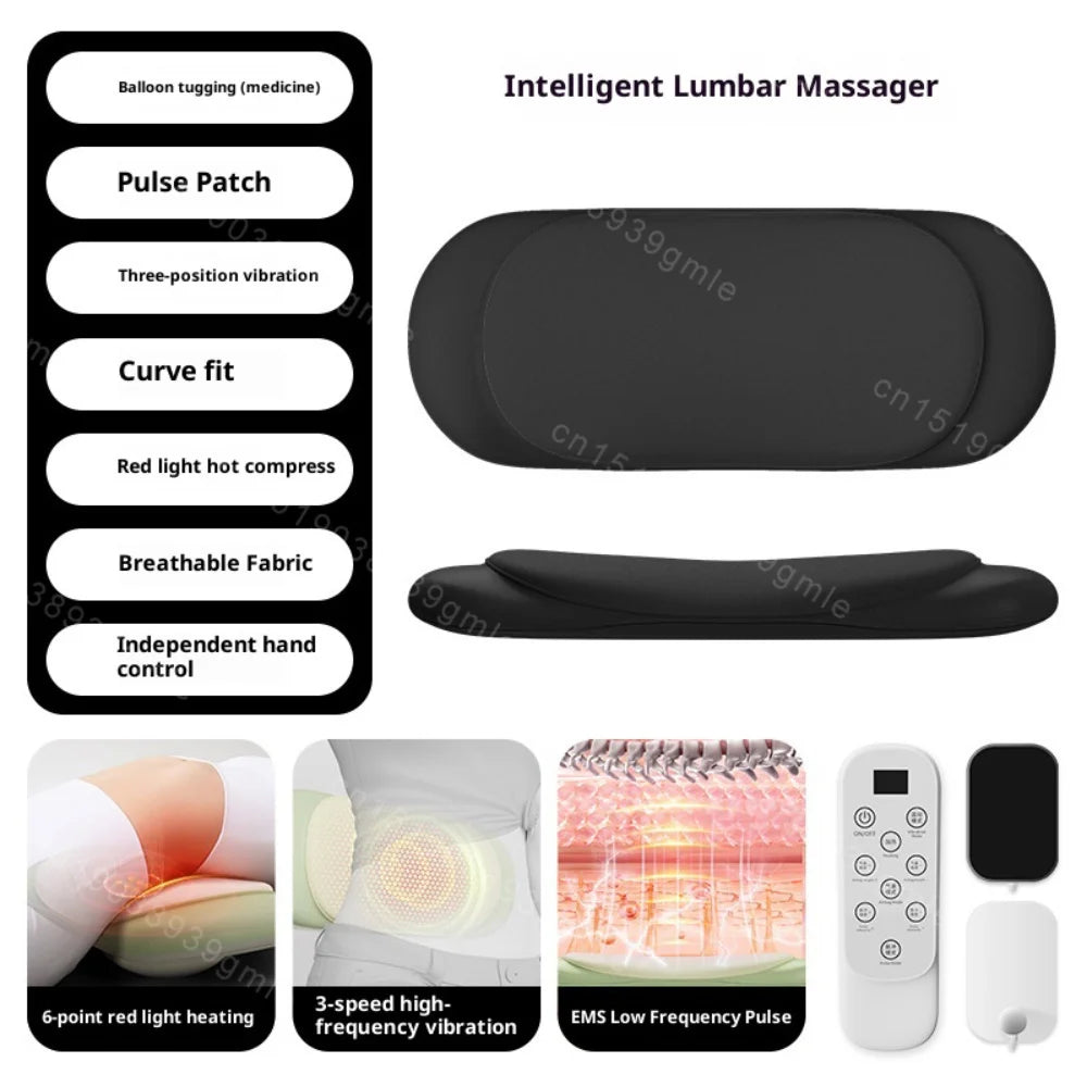 Intelligent Lumbar Massager with features listed on a white background