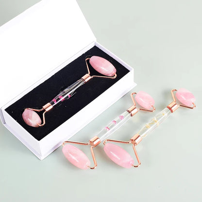Rose Quartz Face Roller Gua Sha Gift Set
