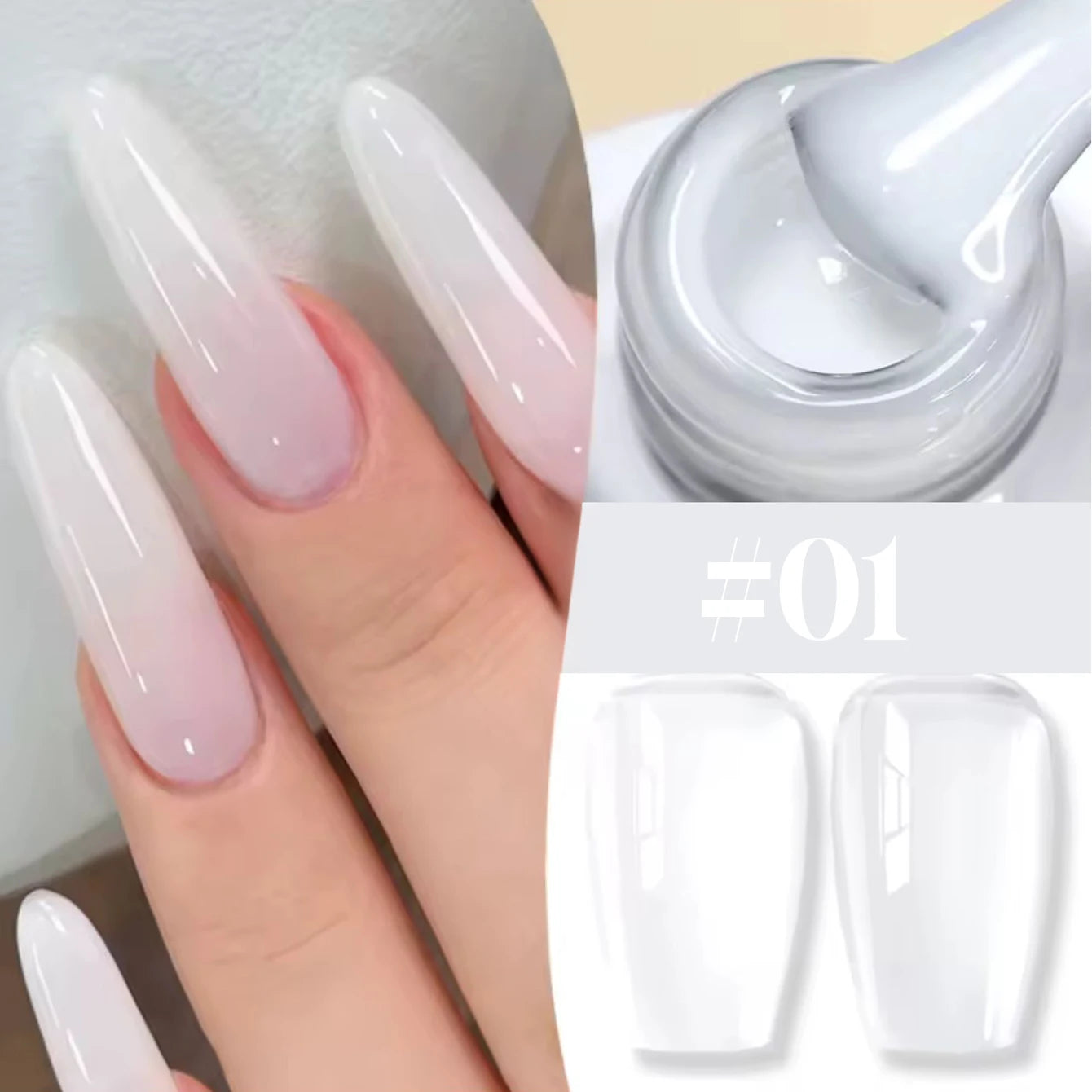 Nail polish with gradient effect on nails and product packaging.