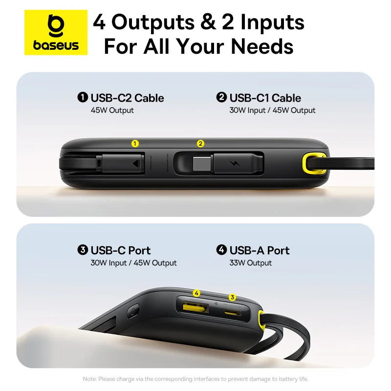 Baseus 45W Power Bank Built-in Cable