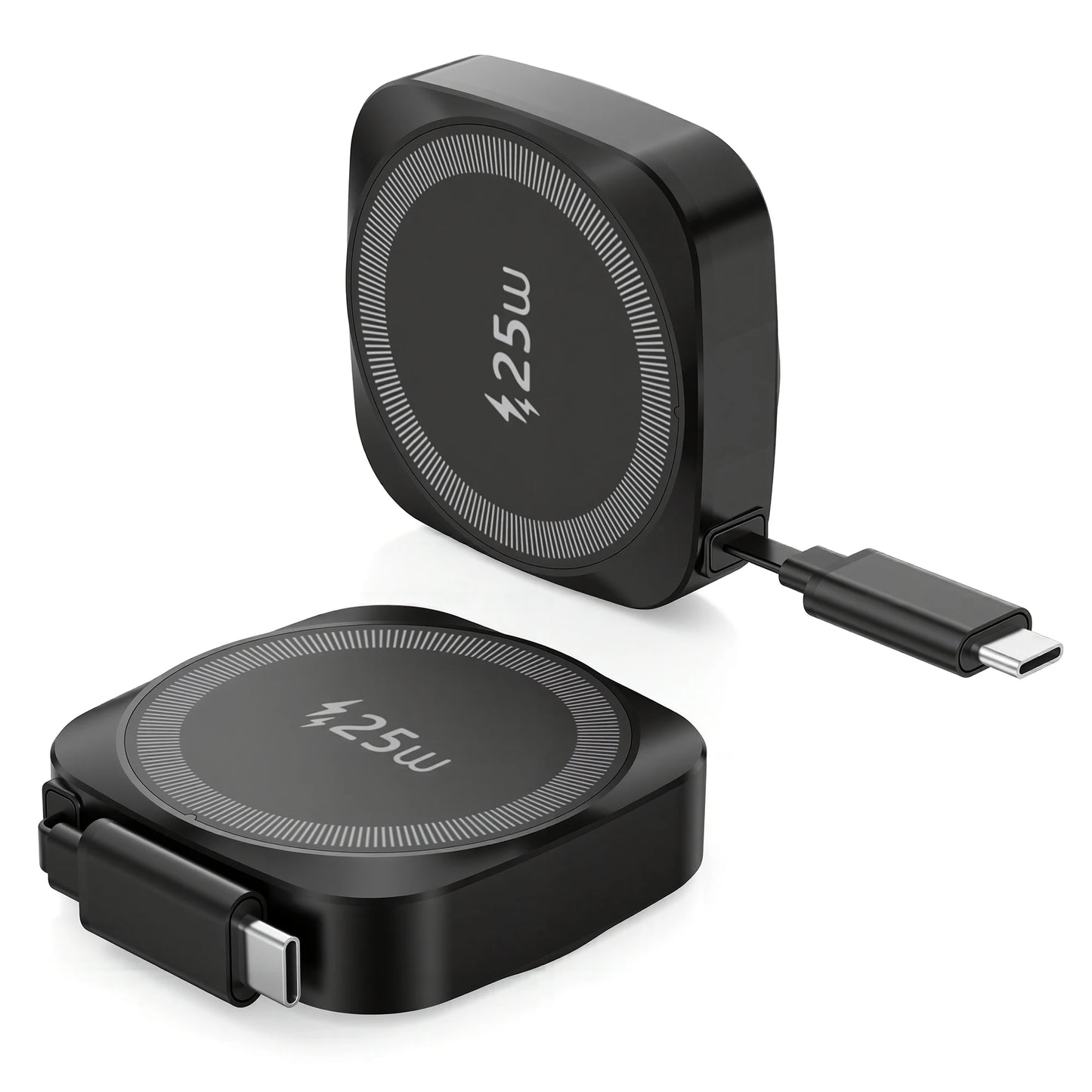25W Qi2 Magnetic Wireless Charger Retractable Type-C