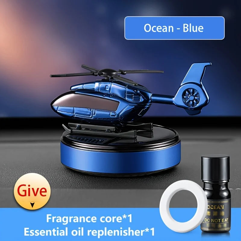 Solar Rotating Helicopter Car Aroma Diffuser