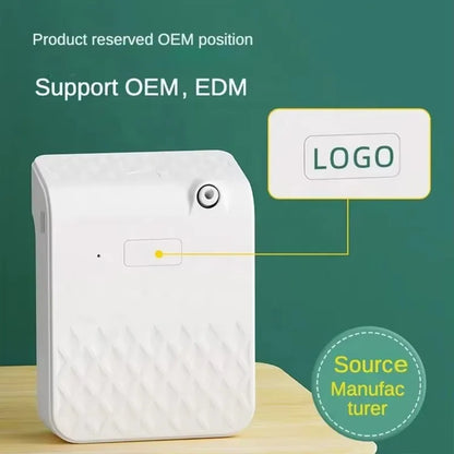White electronic device with a green background and text about OEM and EDM support.