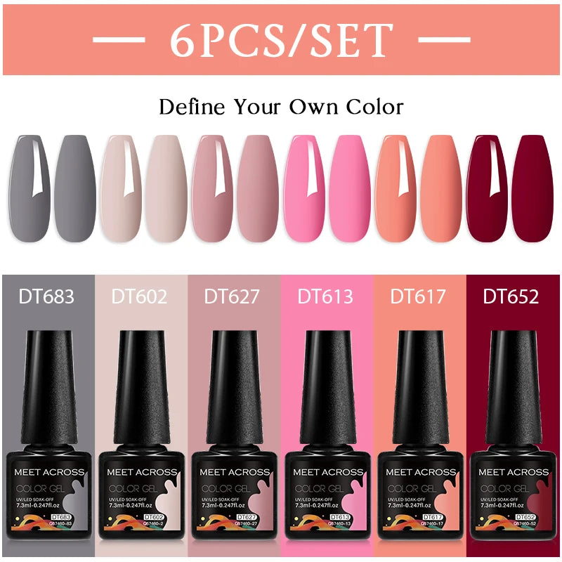 6pcs DIY Semi-Permanent Gel Polish Set