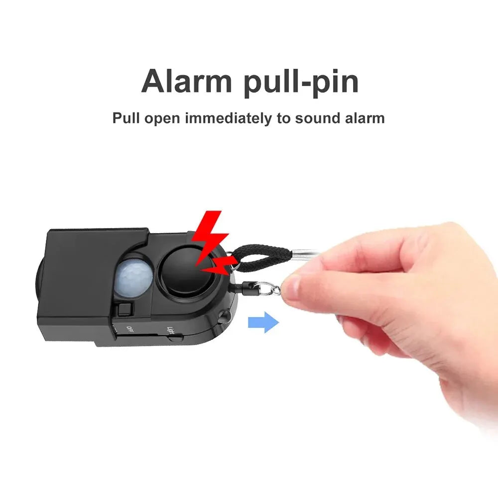 Mini PIR Personal Safety Alarm 120dB LED Keychain
