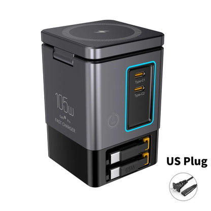 GaN 105W Tower Charging Station Six Ports