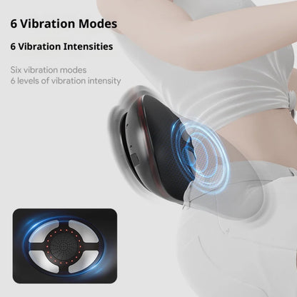 Massage device with vibration modes and intensities displayed on a white background