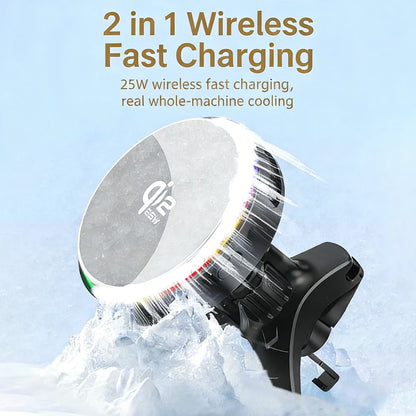 Magnetic Wireless Car Charger with RGB Cooling