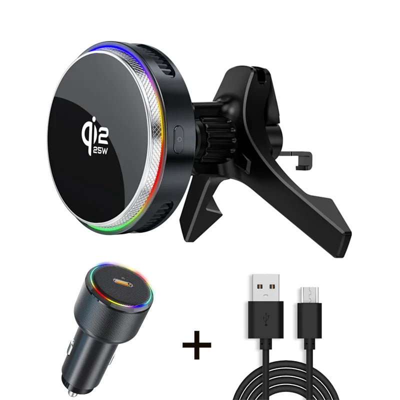 Magnetic Wireless Car Charger with RGB Cooling