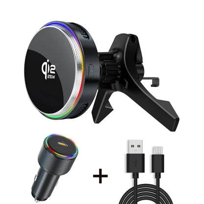 Magnetic Wireless Car Charger with RGB Cooling