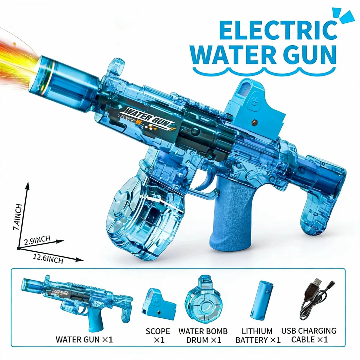 Recoil Electric Water Gun LED Sensor