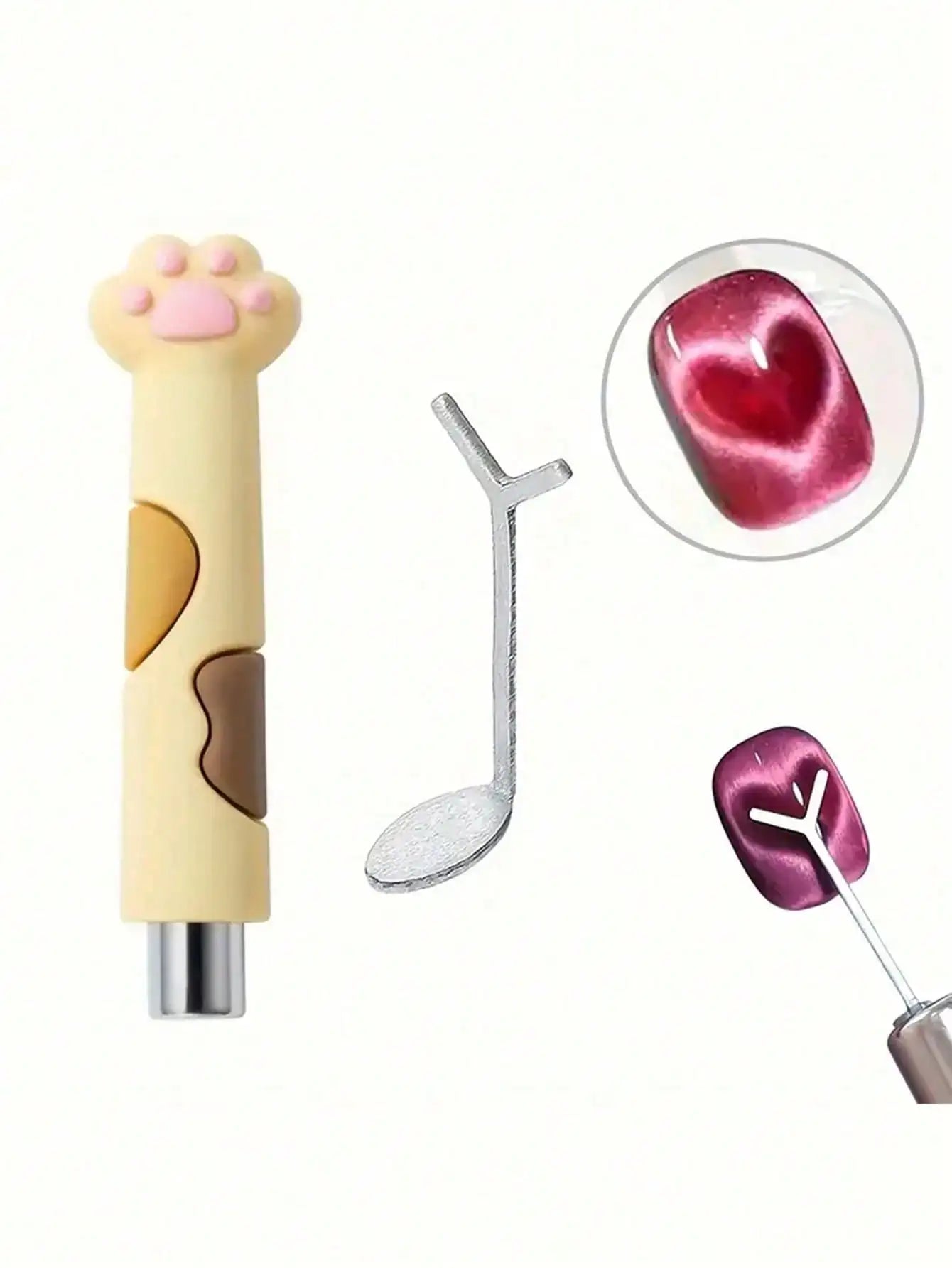 Cute cat-shaped lip gloss with a close-up of the pink lip balm.