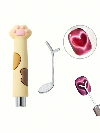 Cute cat-shaped lip gloss with a close-up of the pink lip balm.