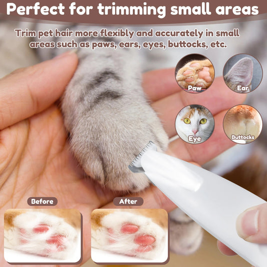 LED Dog Paw Trimmer – Waterproof Pet Hair Clippers with Display
