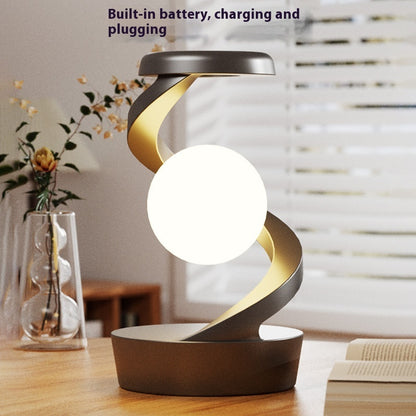 Rotating Moon Desk Lamp – Wireless Phone Charger & Touch Sensor Night Light