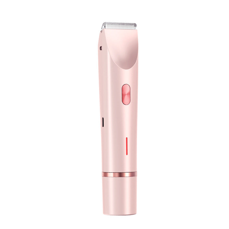 Rose gold hair trimmer on a white background