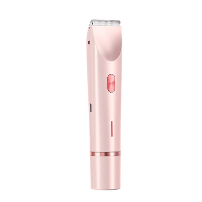 Rose gold hair trimmer on a white background