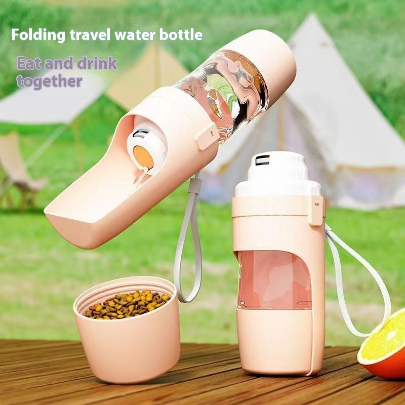 2-in-1 Travel Dog Water Bottle & Food Feeder – Portable Pet Dispenser for Outdoor Adventures
