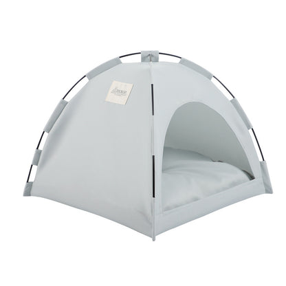 Pet tent with a cushion on a white background