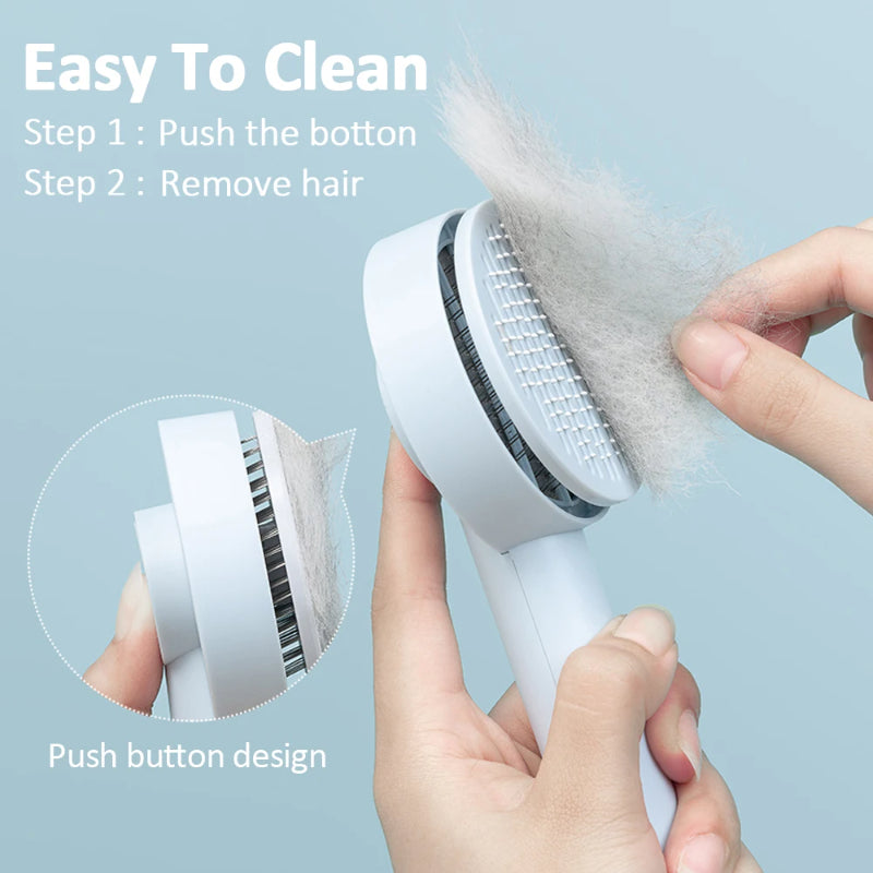 Hair removal device with cleaning instructions on a light blue background