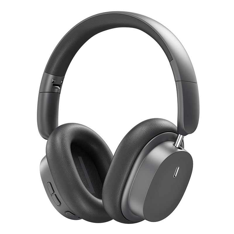 Universal Bluetooth Headset Music Device - Gray over-ear headphones on a white background
