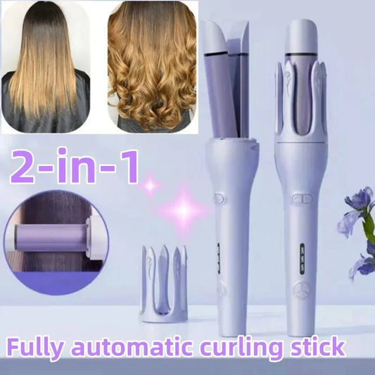2-in-1 Automatic Hair Curler & Straightener – Fast-Heating Ceramic Styling Tool with Negative Ions