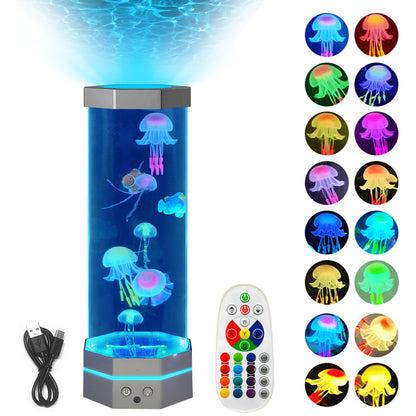 17-Color Changing Jellyfish Lava Lamp with Remote Control