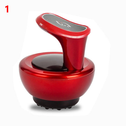 Red handheld massager on a white background