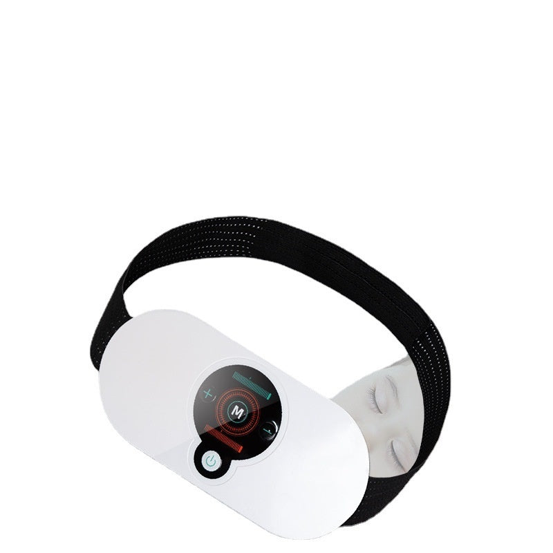 White electronic device with black strap on a white background