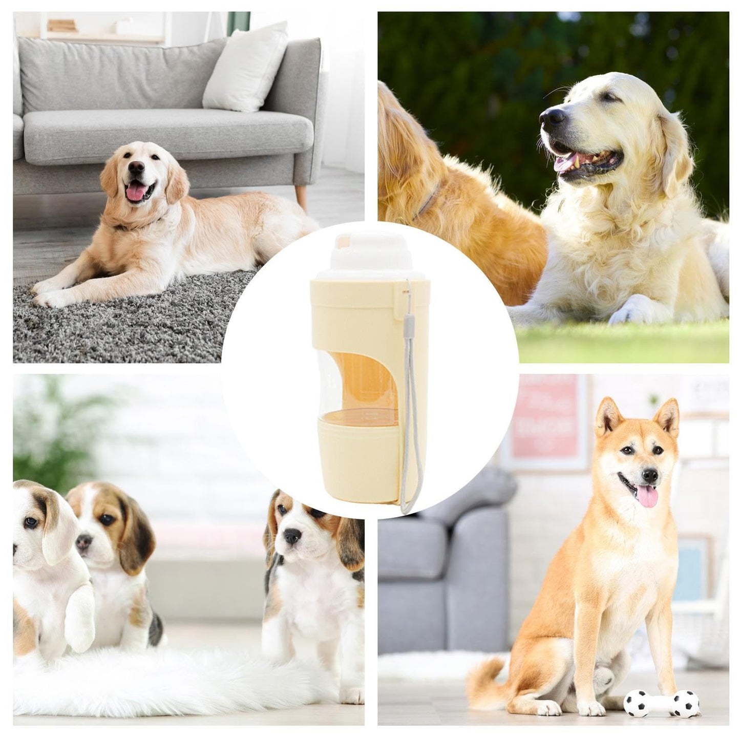 2-in-1 Travel Dog Water Bottle & Food Feeder – Portable Pet Dispenser for Outdoor Adventures