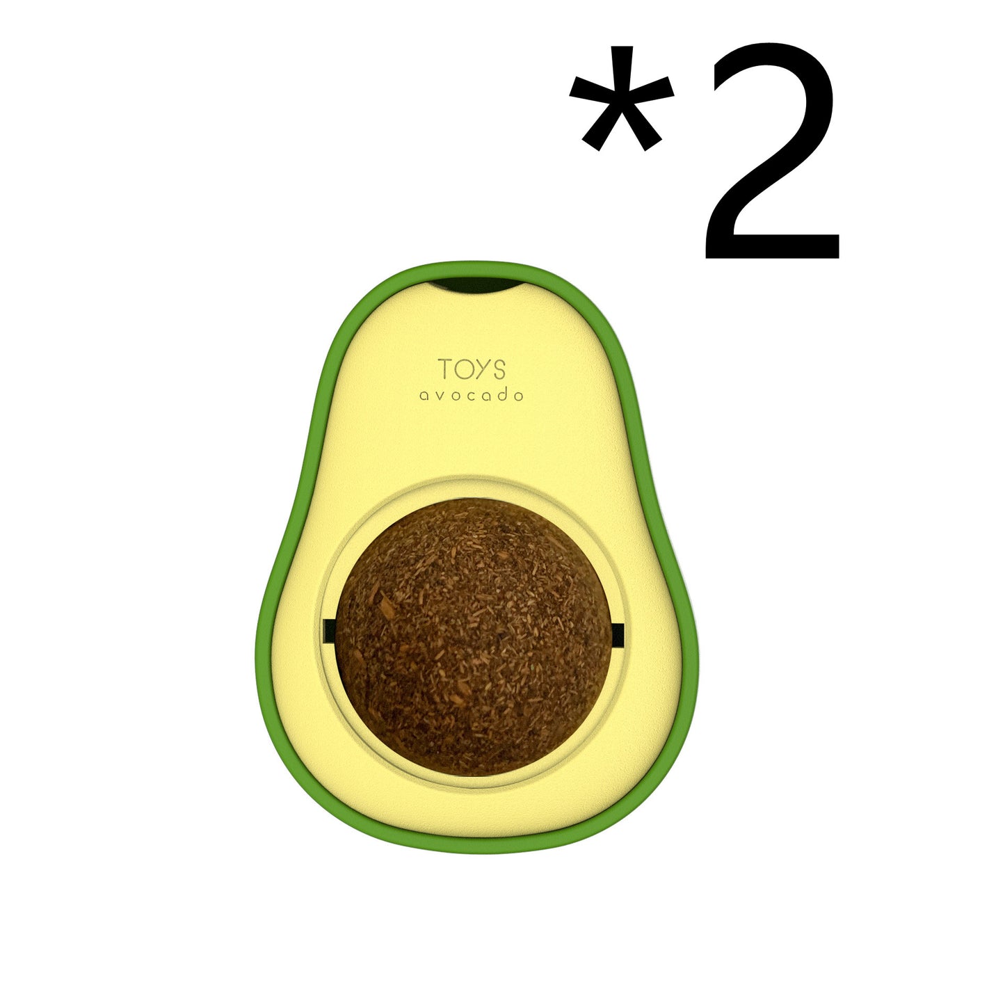 Avocado-shaped toy with 'TOYS avocado' branding on a white background