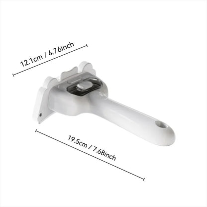 White window handle with dimensions labeled on a white background