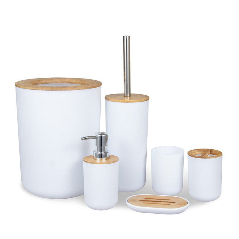 6 Pieces Bamboo Set for Bathroom