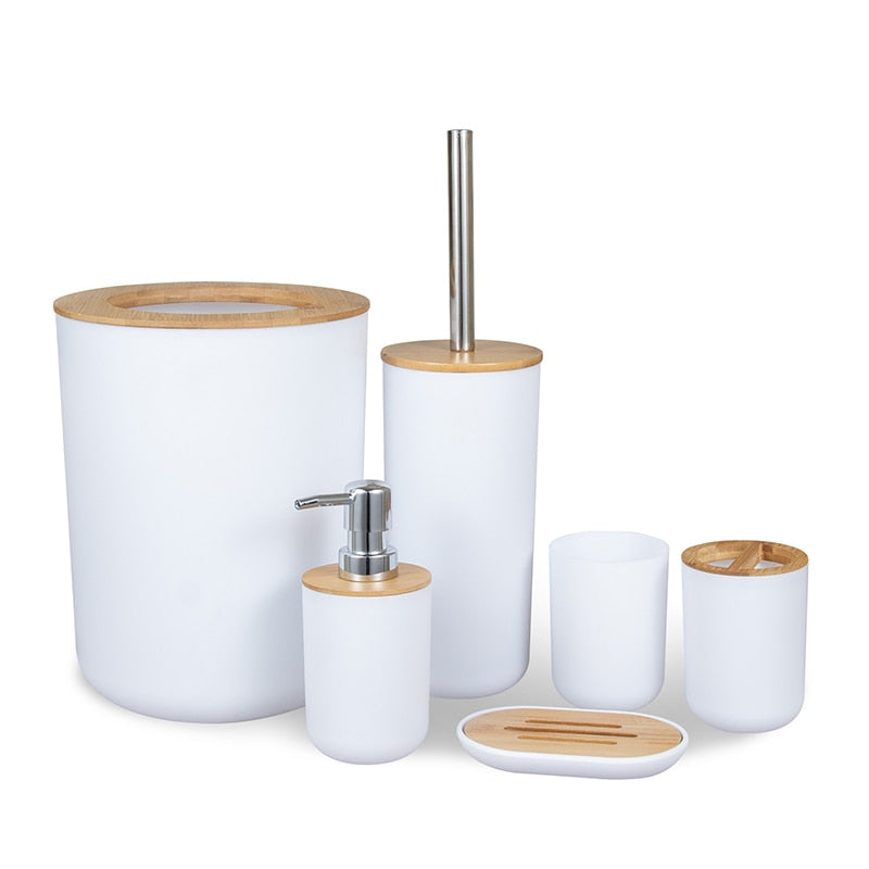 6 Pieces Bamboo Set for Bathroom